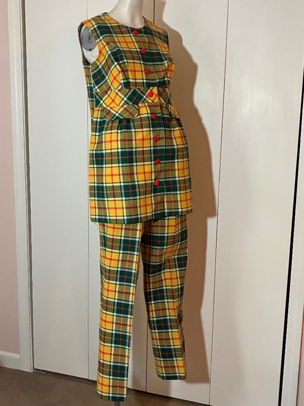 Phil Jacobs 60s-70s Mod MCM Vintage Maternity 2 piece coordinate set Sz 10 - Picture 2 of 8
